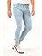 Erkek Buz Mavi Skinny Fit Jean Pantolon 1