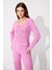 Pembe Örgü Desenli Kazak Pantolon Takım SWTK4557-58PE 3