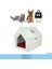 Büyük Kedi Evi Dekoratif Ahşap Dayanıklı 50X35 cm Kedi Yatağı Merdivenli Model 2