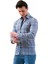 Mavi Lacivert Beyaz Kare Desenli Pamuk Slim Fit Uzun Kol Erkek Gömlek10 2