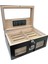 Siyah 2 Katlı Camlı Dijital Humidor Puro Kutusu RC59SY 1