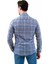 Mavi Lacivert Beyaz Kare Desenli Pamuk Slim Fit Uzun Kol Erkek Gömlek10 4