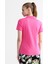 Polo Yaka Düz Pembe Kadın T-Shirt 4163 5