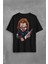 Chucky Charles Lee Ray Oyuncak Bebek Bıçak Sırt Ön Baskılı Oversize Tişört T-Shirt 2