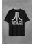 Atarı Ateri Nostalji Oyun Logo Sırt Ön Baskılı Oversize Tişört T-Shirt 2