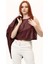 Bordo Kadın Deri Crop 2