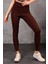 Fancy Kadın Beli Lastikli Yüksek Bel Slim Fit Fitilli Basic Tayt 4