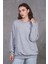 Fancy Kadın Bisiklet Yaka Komple Yırtık Detaylı Oversize Sweatshirt 5