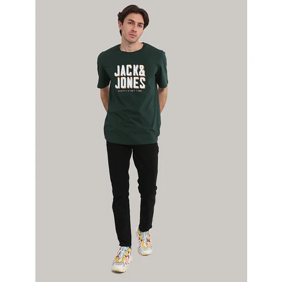 Jack & Jones Göğüs Logo Baskılı Tişört- Grow