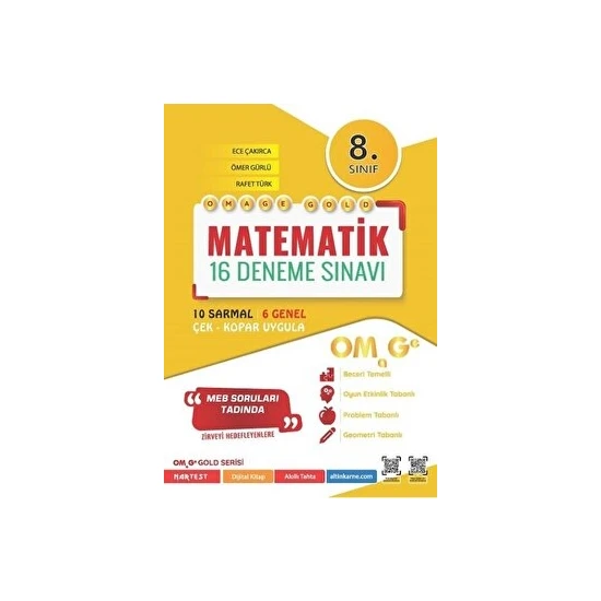 Nartest Yayınevi 8. Sınıf Omage Gold Matematik 16 Deneme Sınavı Nartest Yayınevi