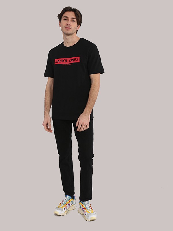 Jack & Jones Erkek Logo Baskılı Tişört - Pin