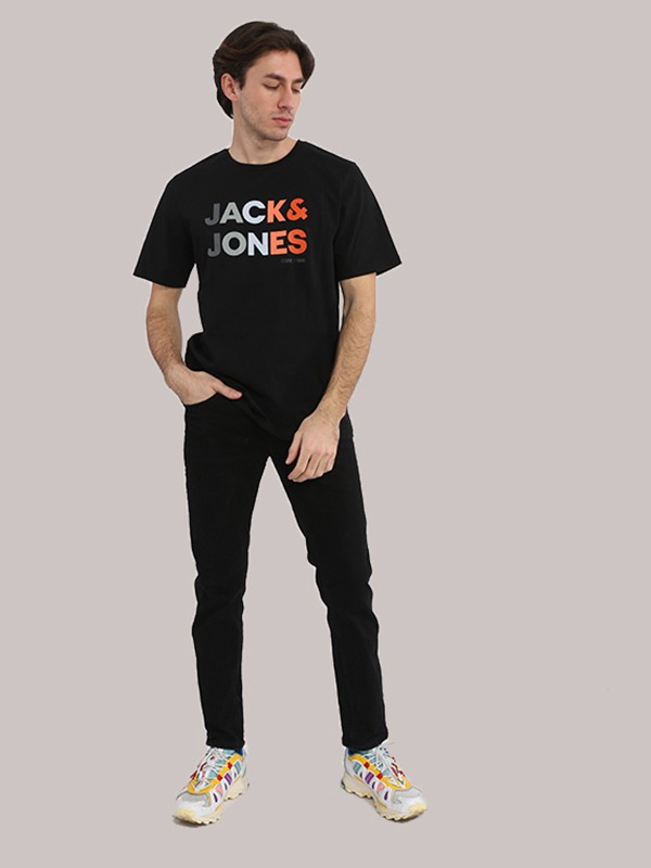 Jack & Jones Renk Geçişli Logo Baskılı Tişört - Forest