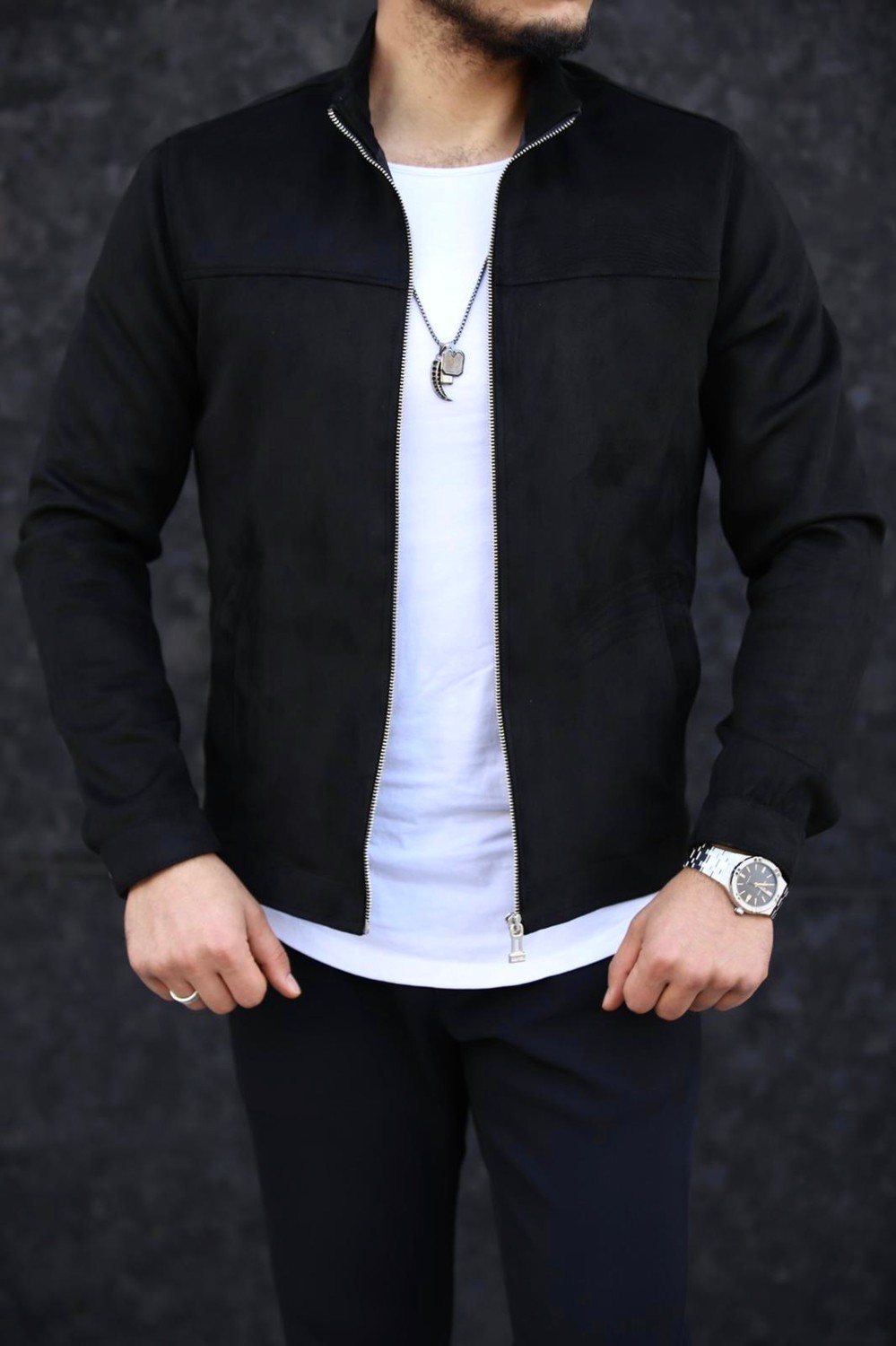 S/B Collection SB Collection Erkek Siyahbaharlık Süet Ceket görsel 4