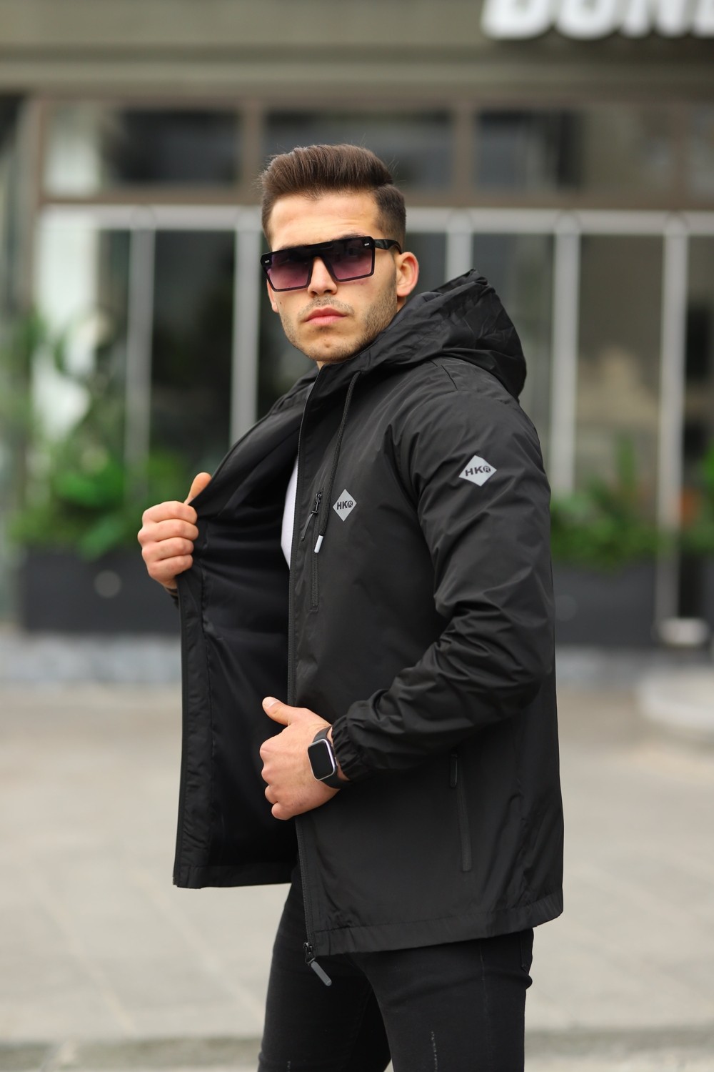 Comstarmoda Erkek Içi Astarlı Suya Dayanıklı Kapüşonlu Cepli Yağmurluk görsel 4