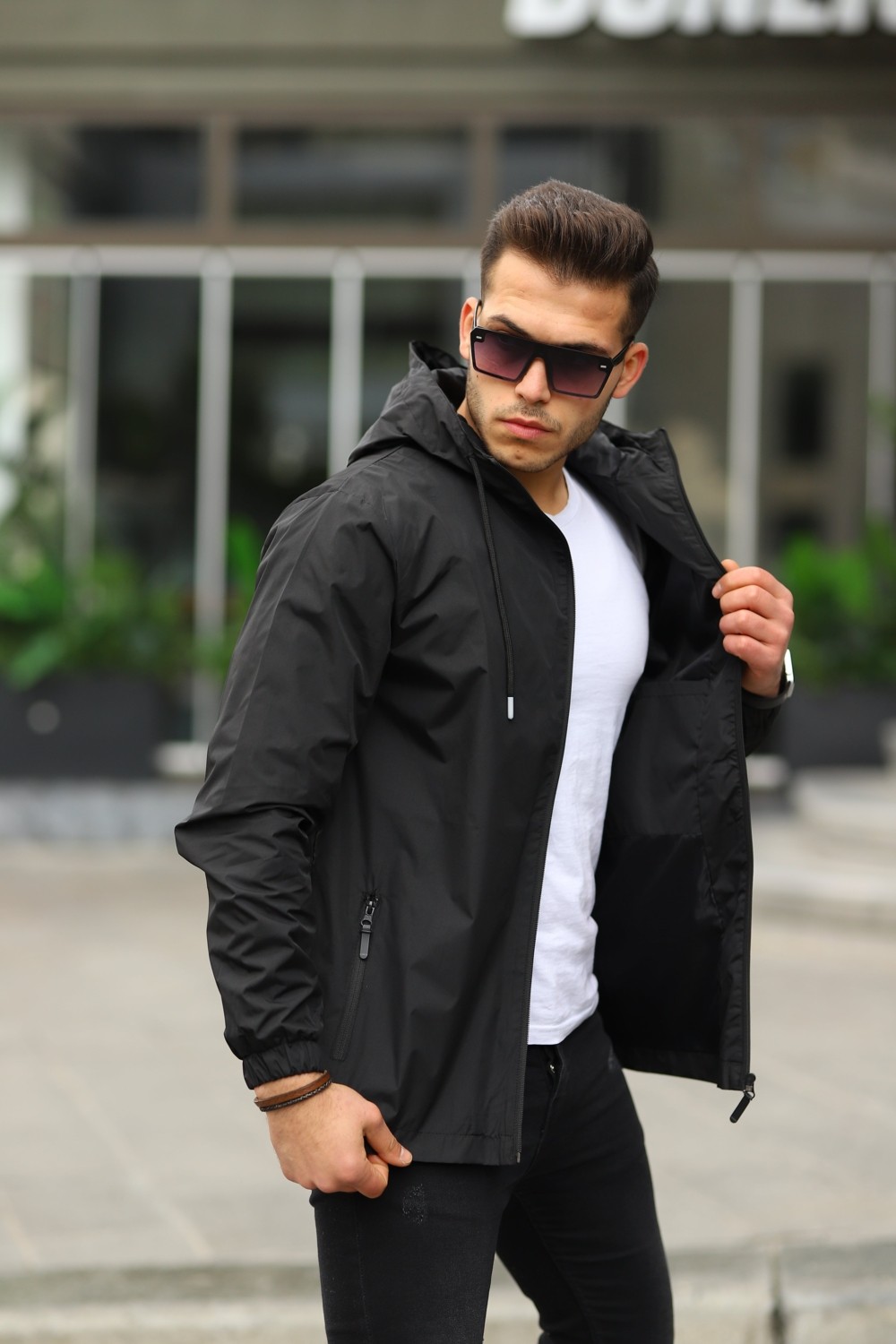 Comstarmoda Erkek Içi Astarlı Suya Dayanıklı Kapüşonlu Cepli Yağmurluk görsel 3