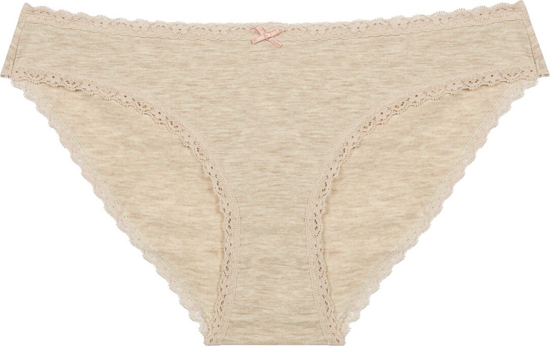 Penti Daily Lace 3'lü Pamuklu Bej Slip Külot görsel 3