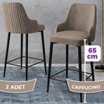 Canisa Concept Tera Serisi, Mutfak Bar Sandalyesi,  Babyface Kumaş, Siyah Metal Ayak 2 Adet Sandalye