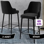 Canisa Concept Tera Serisi, Mutfak Bar Sandalyesi,  Babyface Kumaş, Siyah Metal Ayak 2 Adet Sandalye