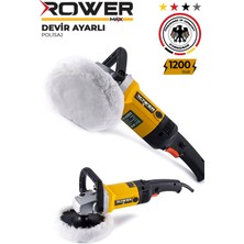 Rowermax RWRX-1200 Alman Dizayn Devir Ayarlı Elektrikli  Polisaj Makinası 1200W Pasta Cila