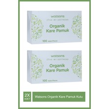 Watsons Square Pads In A Box 100S Organik Kare Pamuk Kutu 100 Adet X2 Adet