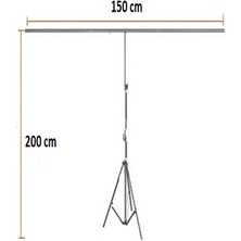 AA Plus Fon Standı 1.5x2 M + 3 Adet Fon Mandalı