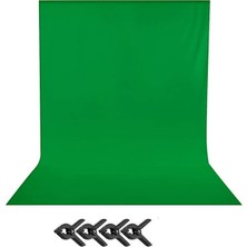 AA Plus Green Screen Yeşil Fon Perde Chromakey Greenbox 2X4M +4 Adet Mandal