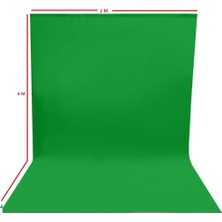 AA Plus Green Screen Yeşil Fon Perde Chromakey Greenbox 2X4M +4 Adet Mandal