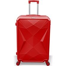 Coral High Diamond Abs Kırmızı Büyük Boy Valiz 16623