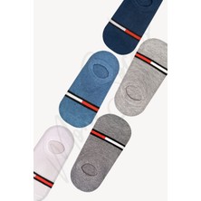 Mono Socks 5'li Görünmez Sneakers Kırmızı Beyaz Çizgili Çorap
