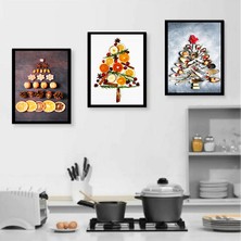 Trend Poster Mutfak Duvar Meyveler Süs Tablo Retro Ahşap Poster