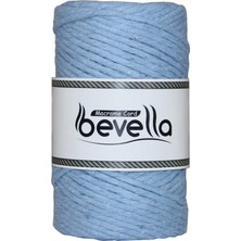 Bevella Taranan Makrome Ipi 3mm Tek Büküm Taranabilir Pamuk Makrome Ipi  Bebe Mavisi