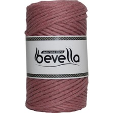 Bevella Taranan Makrome Ipi 3mm Tek Büküm Taranabilir Pamuk Makrome Ipi  Gül Kurusu