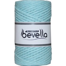 Bevella Taranan Makrome Ipi 3mm Tek Büküm Taranabilir Pamuk Makrome Ipi Turkuaz