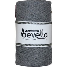 Bevella Taranan Makrome Ipi 3mm Taranabilir Pamuk Tek Büküm Makrome Ipi Koyu Gri
