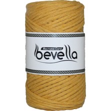 Bevella Taranan Makrome Ipi 3mm Taranabilir Pamuk Tek Büküm Makrome Ipi Hardal