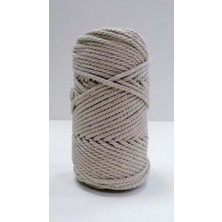 Hobigun Pamuk Makrome Ipi Taranan 3 mm 3 Büküm 250 gr Bej