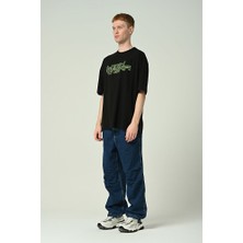 Don Q Shot Erkek Yazı Baskılı Oversize Kısa Kollu T-Shirt