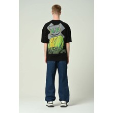 Don Q Shot Erkek Yazı Baskılı Oversize Kısa Kollu T-Shirt
