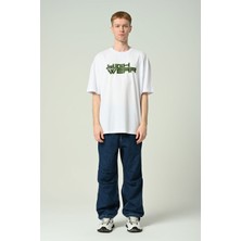 Don Q Shot Erkek Yazı Baskılı Oversize Kısa Kollu T-Shirt