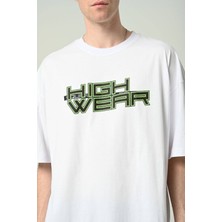 Don Q Shot Erkek Yazı Baskılı Oversize Kısa Kollu T-Shirt