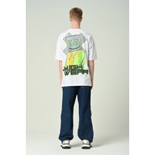 Don Q Shot Erkek Yazı Baskılı Oversize Kısa Kollu T-Shirt