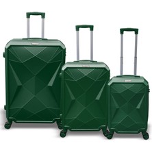 Coral High Diamond Abs Yeşil 3'lü Valiz Seti 16610