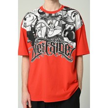 Don Q Shot Erkek Bunny Baskılı Oversize Kısa Kollu T-Shirt