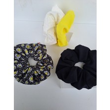 Kalben Accessories 4'lü Kadın Scrunchie Saç Tokası, Saç Lastiği, Simit Toka, Saç Lastik, Saç Toka, Lastik Toka