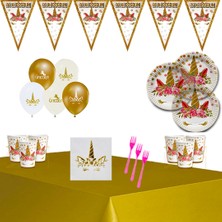 Bay Cimri Unicorn 8 Kişilik Doğum Günü Parti Malzemeleri Seti