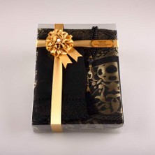 Hayrat Neşriyat Tesbih Seccade Şal Set (Siyah)