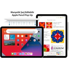 Z-Mobile iPad Air 10.9" 4. 5. Nesil Tablet Kalemi Palm Rejection Avuç Içi Reddi ve Eğim Özellikli Manyetik Şarjlı Kalem