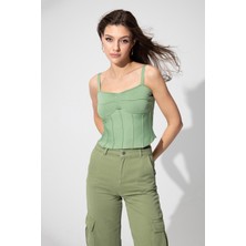 Yeşil Askılı Triko Korse SWA4657YE