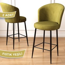 Canisa Concept Fora Serisi Mutfak  Bar Sandalyesi  Babyface Kumaş Siyah Metal Ayak 2  Adet Sandalye