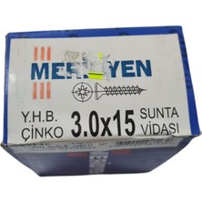 Meridyen Sunta Vidası 3.0 x 15 mm (Kutu Içinde 1000 Adet Bulunmaktadır.)